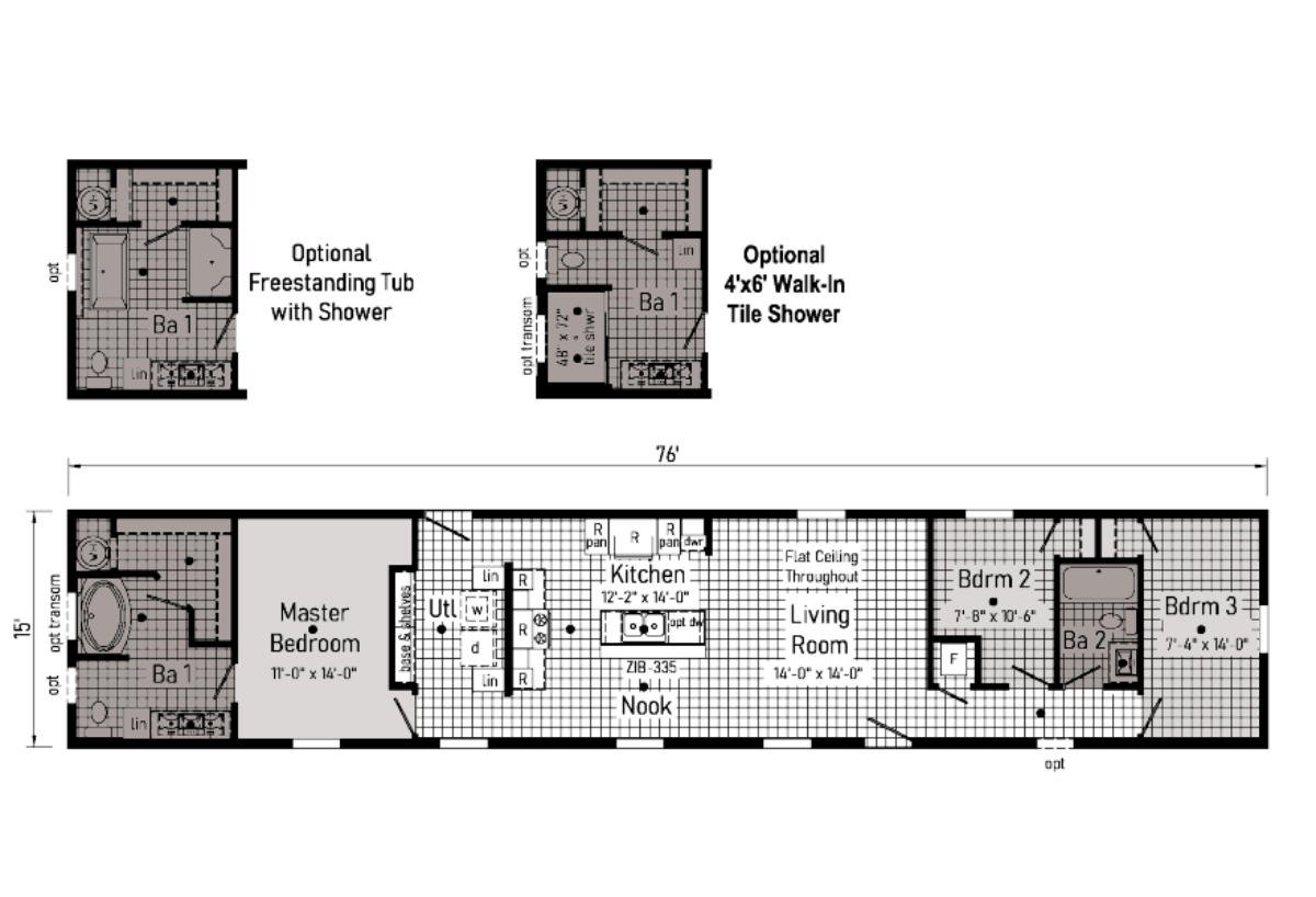 Landmark Singlewide - LM16763B (1L1028-V) from Family Dream